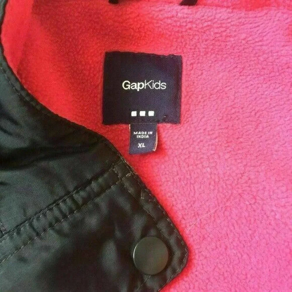 GapKids Dark Blue Soft Nylon Blend Kids Girls Jacket Lined Zipper Snaps Size XL